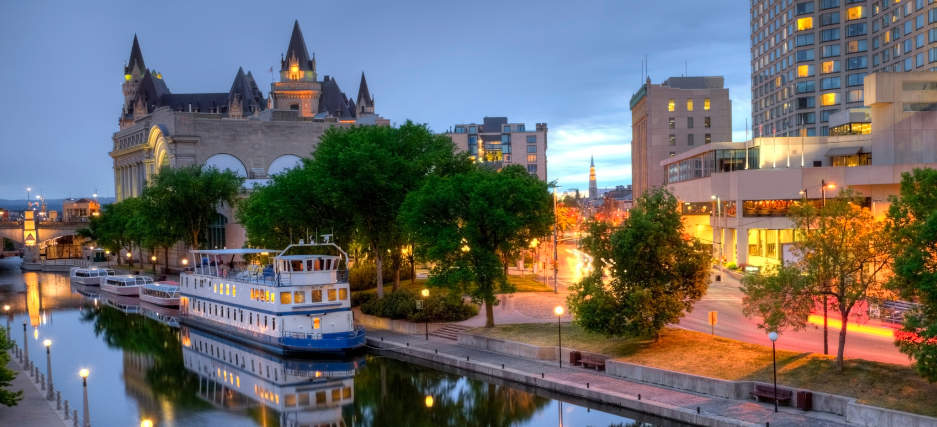 Rideau Canal at night