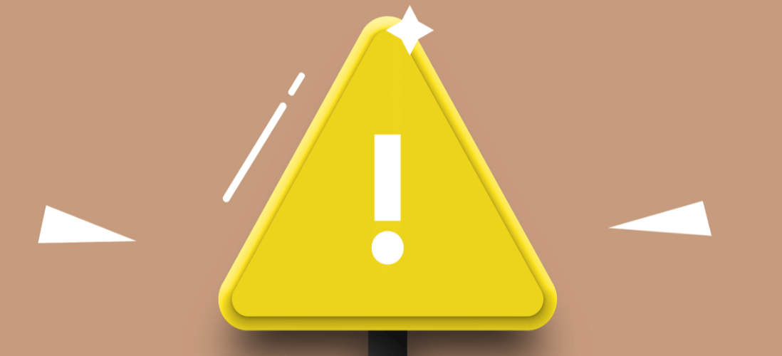 A yellow caution sign 